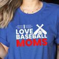 Baseball I Love Baseball Moms Women's Heather T-Shirt Heather True Royal