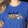 Baseball Mama Leopard Baseball Mom Mother's Day Women's Heather T-Shirt Heather True Royal
