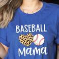 Baseball Mama For Baseball Mom Leopard Game Day Women's Heather T-Shirt Heather True Royal Baseball Mama For Baseball Mom Leopard Game Day Women's Heather T-Shirt Heather True Royal