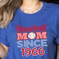Baseball Mom Since 1966 Women's Heather T-Shirt Heather True Royal