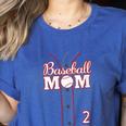 Baseball Mom 2 Number 2 Jersey Team Numbered Jersey Women's Heather T-Shirt Heather True Royal