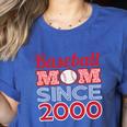 Baseball Mom Since 2000 Women's Heather T-Shirt Heather True Royal