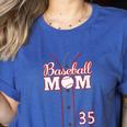 Baseball Mom 35 Number 35 Jersey Team Numbered Jersey Women's Heather T-Shirt Heather True Royal
