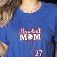 Baseball Mom 37 Number 37 Jersey Team Numbered Jersey Women's Heather T-Shirt Heather True Royal