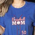 Baseball Mom 50 Number 50 Jersey Team Numbered Jersey Women's Heather T-Shirt Heather True Royal Baseball Mom 50 Number 50 Jersey Team Numbered Jersey Women's Heather T-Shirt Heather True Royal