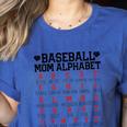 Baseball Mom Alphabet Women's Heather T-Shirt Heather True Royal Baseball Mom Alphabet Women's Heather T-Shirt Heather True Royal