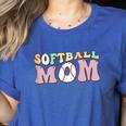 Baseball Mom Bleached Messy Bun Game Day Women's Heather T-Shirt Heather True Royal Baseball Mom Bleached Messy Bun Game Day Women's Heather T-Shirt Heather True Royal
