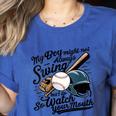 Baseball Mom My Boy Might Not Always Swing But I Do Women's Heather T-Shirt Heather True Royal Baseball Mom My Boy Might Not Always Swing But I Do Women's Heather T-Shirt Heather True Royal
