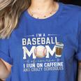 Baseball Mom Caffeine Fueled Game Day Essential Women's Heather T-Shirt Heather True Royal Baseball Mom Caffeine Fueled Game Day Essential Women's Heather T-Shirt Heather True Royal
