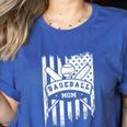 Baseball MOM Cool USA American Flag Family Reunion Women's Heather T-Shirt Heather True Royal