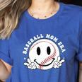 Baseball Mom Era Ball Mom Smile Face Groovy Mother's Day Women's Heather T-Shirt Heather True Royal Baseball Mom Era Ball Mom Smile Face Groovy Mother's Day Women's Heather T-Shirt Heather True Royal