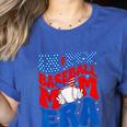 In My Baseball Mom Era Groovy Baseball Mother's Day US Flag Women's Heather T-Shirt Heather True Royal In My Baseball Mom Era Groovy Baseball Mother's Day US Flag Women's Heather T-Shirt Heather True Royal