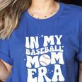 In My Baseball Mom Era Groovy Retro Women's Heather T-Shirt Heather True Royal
