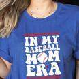 In My Baseball Mom Era Groovy Baseball Mom Team Mother's Day Women's Heather T-Shirt Heather True Royal In My Baseball Mom Era Groovy Baseball Mom Team Mother's Day Women's Heather T-Shirt Heather True Royal
