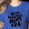 In My Baseball Mom Era Groovy Women's Heather T-Shirt Heather True Royal