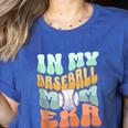 In My Baseball Mom Era Retro Groovy Style Sports Mama Women's Heather T-Shirt Heather True Royal
