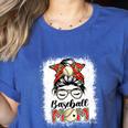 Baseball Mom Game Day Messy Bun Leopard Mother's Day Women's Heather T-Shirt Heather True Royal Baseball Mom Game Day Messy Bun Leopard Mother's Day Women's Heather T-Shirt Heather True Royal