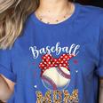 Baseball Mom Headband Leopard Baseball Ball Mother's Day Women's Heather T-Shirt Heather True Royal