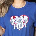 Baseball Mom Heart Women's Heather T-Shirt Heather True Royal