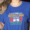 I Am A Baseball Mom With A Hood Playlist Women's Heather T-Shirt Heather True Royal