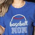Baseball Mom Leopard Print Baseball Game Day For Mama Women's Heather T-Shirt Heather True Royal Baseball Mom Leopard Print Baseball Game Day For Mama Women's Heather T-Shirt Heather True Royal