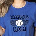 Baseball Mom Leopard Heart Game Day Women's Heather T-Shirt Heather True Royal