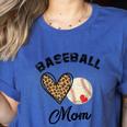 Baseball Mom Leopard Heart Baseball Player Kids Women's Heather T-Shirt Heather True Royal Baseball Mom Leopard Heart Baseball Player Kids Women's Heather T-Shirt Heather True Royal