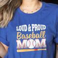 Baseball Mom Leopard Print Loud And Proud With Ball & Bat Women's Heather T-Shirt Heather True Royal