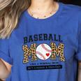 Baseball Mom Leopard Like a Normal But Louder And Prouder Women's Heather T-Shirt Heather True Royal