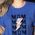 Baseball MOM Lightning Bolt Tshirt Retro Women's Heather T-Shirt Heather True Royal