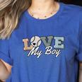 Baseball Mom Love My Boy Retro Casual Letter Print Women's Heather T-Shirt Heather True Royal Baseball Mom Love My Boy Retro Casual Letter Print Women's Heather T-Shirt Heather True Royal