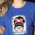 Baseball Mom Messy Bun Hair Player Mom Women's Heather T-Shirt Heather True Royal Baseball Mom Messy Bun Hair Player Mom Women's Heather T-Shirt Heather True Royal