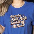 Baseball Mom Somebody's Loud Mouth Baseball Mama Women's Heather T-Shirt Heather True Royal