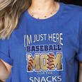 Baseball Sport I’m Just Here For The Snacks Baseball Mom Women's Heather T-Shirt Heather True Royal Baseball Sport I’m Just Here For The Snacks Baseball Mom Women's Heather T-Shirt Heather True Royal