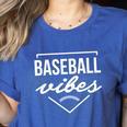 Baseball Vibes Baseball Mom Life Women Baseball Vibes Women's Heather T-Shirt Heather True Royal