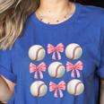 Baseballs And Bows Coquette Baseball Mom Baseball Coach Girl Women's Heather T-Shirt Heather True Royal Baseballs And Bows Coquette Baseball Mom Baseball Coach Girl Women's Heather T-Shirt Heather True Royal