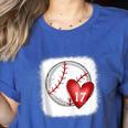 Bleached Custom Baseball Mom Number 17 Heart For Mom Women's Heather T-Shirt Heather True Royal