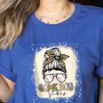 Bleached Messy Bun Game Day Vibes Baseball Mom Game Day Women's Heather T-Shirt Heather True Royal Bleached Messy Bun Game Day Vibes Baseball Mom Game Day Women's Heather T-Shirt Heather True Royal