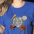 My Boy Might Not Always Swing Baseball Mom Women's Heather T-Shirt Heather True Royal My Boy Might Not Always Swing Baseball Mom Women's Heather T-Shirt Heather True Royal