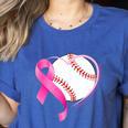 Breast Cancer Awareness Baseball Mom Women's Heather T-Shirt Heather True Royal Breast Cancer Awareness Baseball Mom Women's Heather T-Shirt Heather True Royal