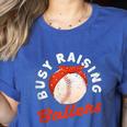 Busy Raising Ballers Baseball Mom Sons Women's Heather T-Shirt Heather True Royal Busy Raising Ballers Baseball Mom Sons Women's Heather T-Shirt Heather True Royal