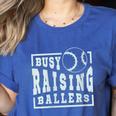 Busy Raising Ballers Graphic For Baseball Moms Women's Heather T-Shirt Heather True Royal Busy Raising Ballers Graphic For Baseball Moms Women's Heather T-Shirt Heather True Royal