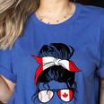 Canadian Baseball Mom Canada Flag Baseball Girl Women's Heather T-Shirt Heather True Royal Canadian Baseball Mom Canada Flag Baseball Girl Women's Heather T-Shirt Heather True Royal