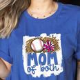Cheer Baseball Mom Of Both Baseball And Cheer Mother Women's Heather T-Shirt Heather True Royal Cheer Baseball Mom Of Both Baseball And Cheer Mother Women's Heather T-Shirt Heather True Royal