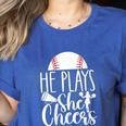 Cheer Baseball Mom Baseball And Cheer Mother Women's Heather T-Shirt Heather True Royal