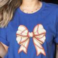 Coquette Bow Baseball Mama Baseball Mom Women Premium Women's Heather T-Shirt Heather True Royal