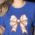 Coquette Bow Baseball Mama Baseball Mom Women Women's Heather T-Shirt Heather True Royal Coquette Bow Baseball Mama Baseball Mom Women Women's Heather T-Shirt Heather True Royal