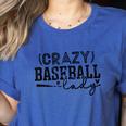 Crazy Baseball Lady Baseball Mom Sporty Humor Women's Heather T-Shirt Heather True Royal Crazy Baseball Lady Baseball Mom Sporty Humor Women's Heather T-Shirt Heather True Royal