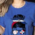 Dominican Baseball Mom Dominican Baseball Girl Women's Heather T-Shirt Heather True Royal
