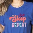 Eat Sleep Baseball Repeat Baseball Moms Women's Heather T-Shirt Heather True Royal Eat Sleep Baseball Repeat Baseball Moms Women's Heather T-Shirt Heather True Royal